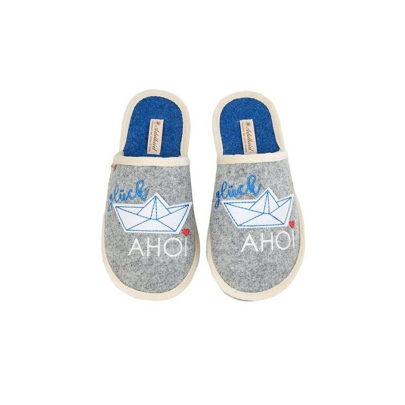 ADELHEID Glück Ahoi Boot Filzpantoffel Pantoffel