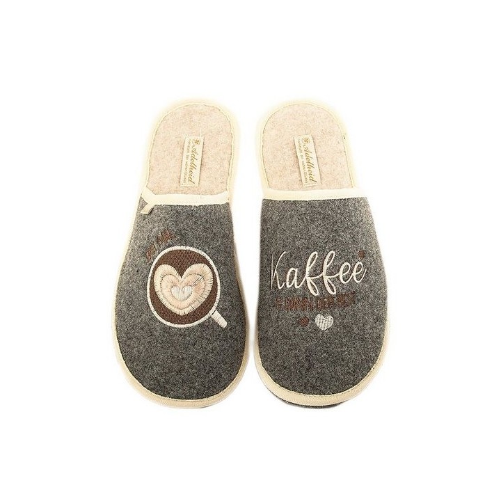 ADELHEID Erst mal Kaffee Filzpantoffeln Pantoffel