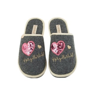 ADELHEID Herzallerliebst Paillette Filzpantoffeln Pantoffel