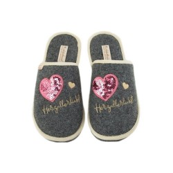 ADELHEID Herzallerliebst Paillette Filzpantoffeln Pantoffel
