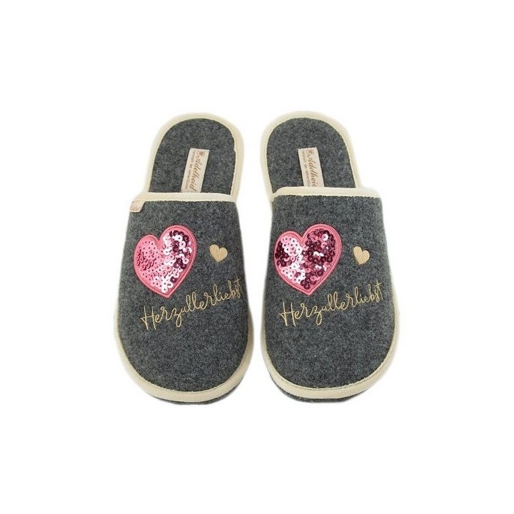 ADELHEID Herzallerliebst Paillette Filzpantoffeln Pantoffel