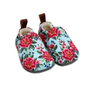 POLOLO Pololo Hausschuhe Barfußschuhe Krabbelschuhe Seaqual Blume Babyschuhe Krabbelschuh