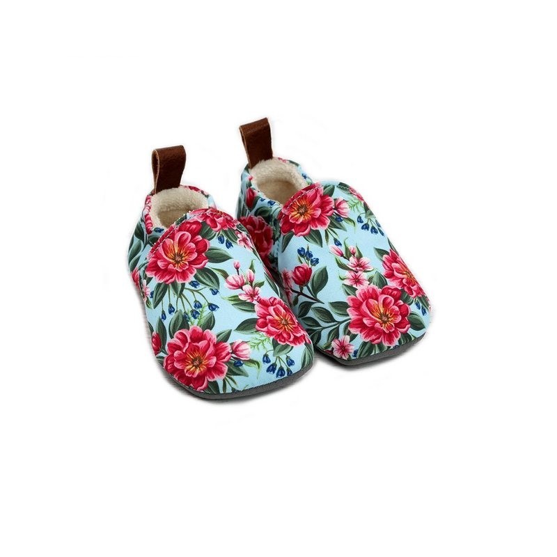 POLOLO Pololo Hausschuhe Barfußschuhe Krabbelschuhe Seaqual Blume Babyschuhe Krabbelschuh