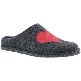 Steinnacher Bärbel Damen Pantoffel Herz und Glitter anthrazit Pantoffel