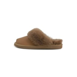 Hollert Hausschuh Damen Lammfell Hausschuhe Madeira Braun Merino Schaffell Echtleder