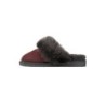 Hollert Hausschuh Damen Lammfell Hausschuhe Burgund Dunkelrot Merino Schaffell Echtleder