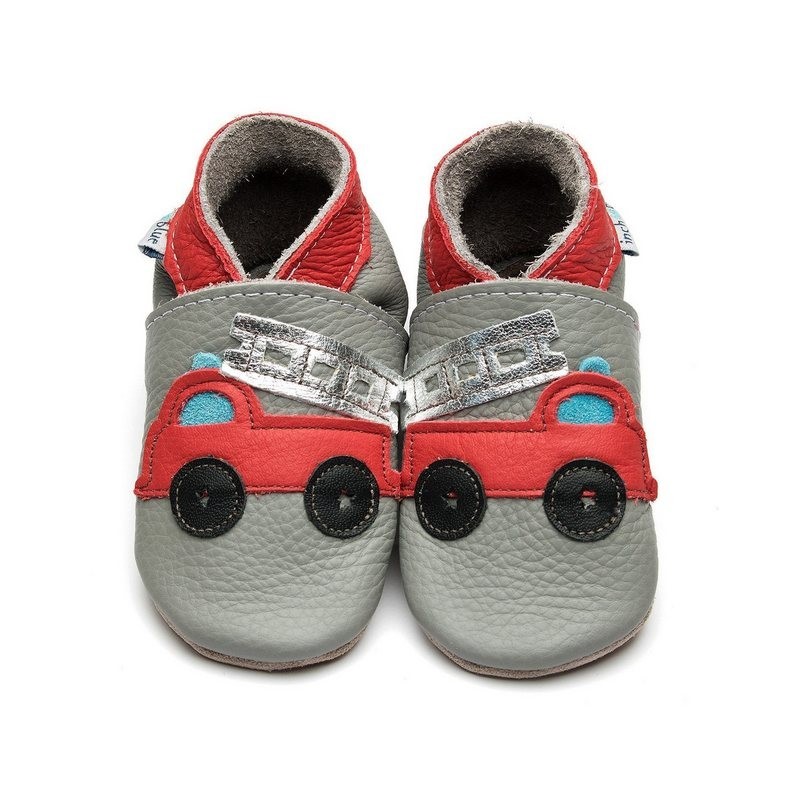 Inch Blue Inch Blue Babyschuhe Firetruck Grey/Red Lauflernschuh