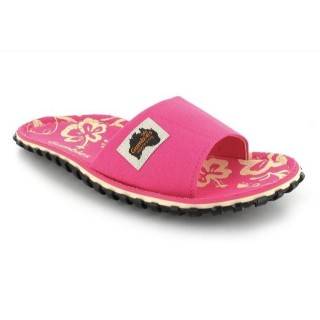Gumbies Sommer Slides für Damen in pink hibiscus Hausschuh Nachhaltig trendige Sommerschlappen