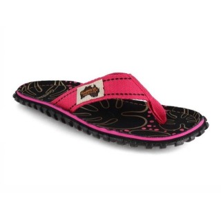 Gumbies Nachhaltiger Zehentrenner im Tropical Black Design Hausschuh aus nachhaltigem Material