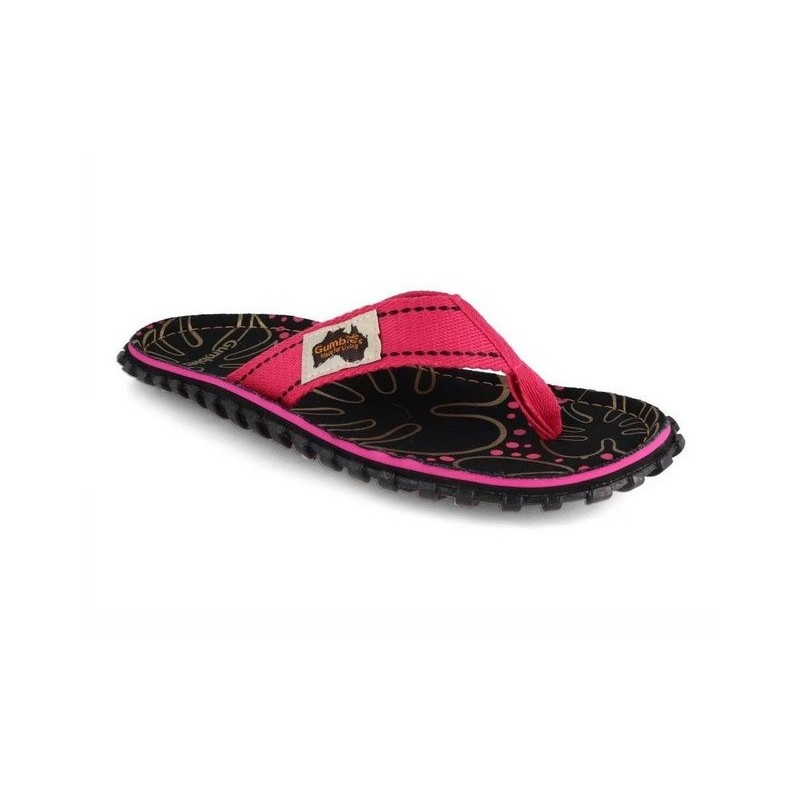 Gumbies Nachhaltiger Zehentrenner im Tropical Black Design Hausschuh aus nachhaltigem Material