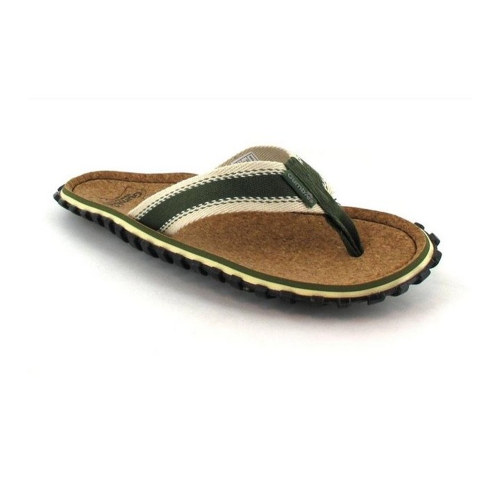 Gumbies Corker Zehentrenner für Damen in khaki Hausschuh Stilsicherer Zehentrenner mit Korkfußbett