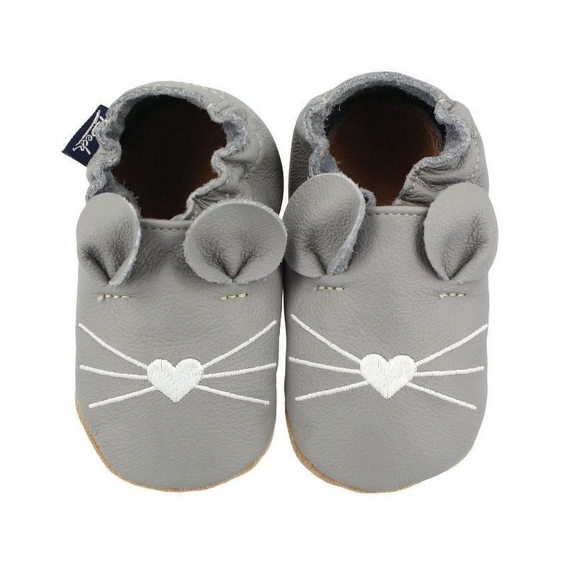 Beck Krabbelschuh Mäuschen Krabbelschuh (chromfrei gegerbtes Leder, für die allerersten Schritte) zum Schlupfen, Seitliche Gu