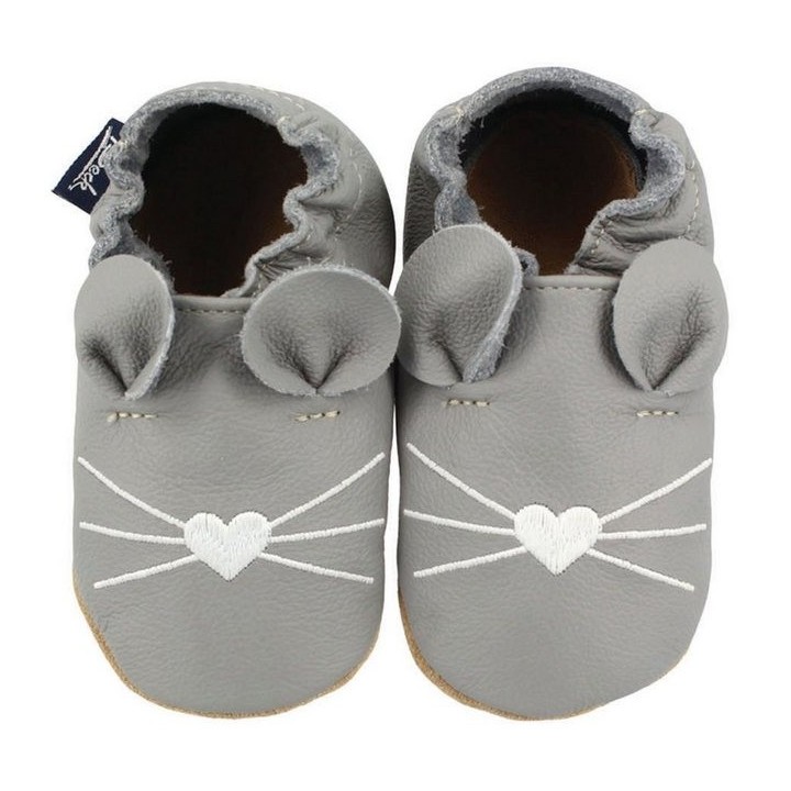 Beck Krabbelschuh Mäuschen Krabbelschuh (chromfrei gegerbtes Leder, für die allerersten Schritte) zum Schlupfen, Seitliche Gu