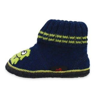 Beck Hüttenschuh Monster Hüttenschuhe (aus Österreich, warme Füße für Kita, Schule und Zuhause) sehr warm, rutschfeste Sohle,