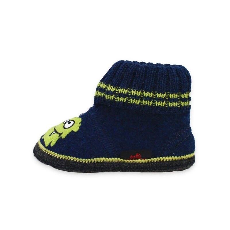 Beck Hüttenschuh Monster Hüttenschuhe (aus Österreich, warme Füße für Kita, Schule und Zuhause) sehr warm, rutschfeste Sohle,