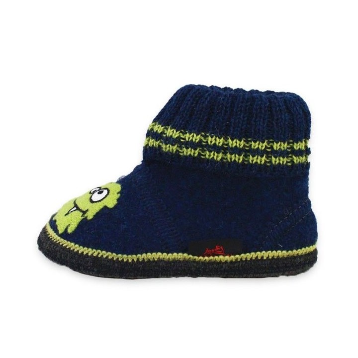 Beck Hüttenschuh Monster Hüttenschuhe (aus Österreich, warme Füße für Kita, Schule und Zuhause) sehr warm, rutschfeste Sohle,