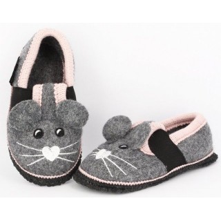 Beck Hüttenschuh Minnie Hüttenschuhe (aus Österreich, für warme Füße in der Kita, Schule und Zuhause) zum Schlupfen, Gummiein