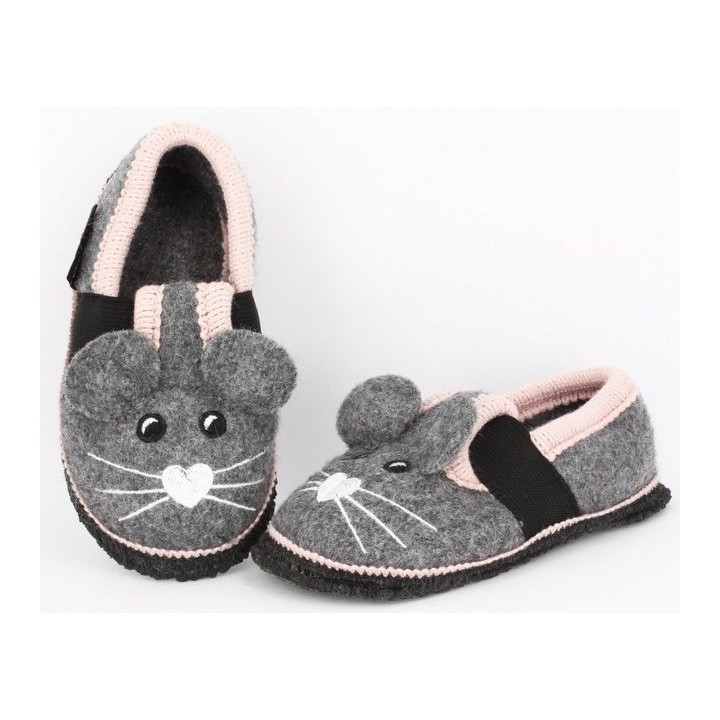 Beck Hüttenschuh Minnie Hüttenschuhe (aus Österreich, für warme Füße in der Kita, Schule und Zuhause) zum Schlupfen, Gummiein