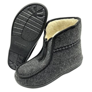 zelbut Damen Herren Winter Hausschuhe Filz Hüttenschuhe Schafwolle Gefüttert Hausschuh Hausstiefel mit Schurwolle