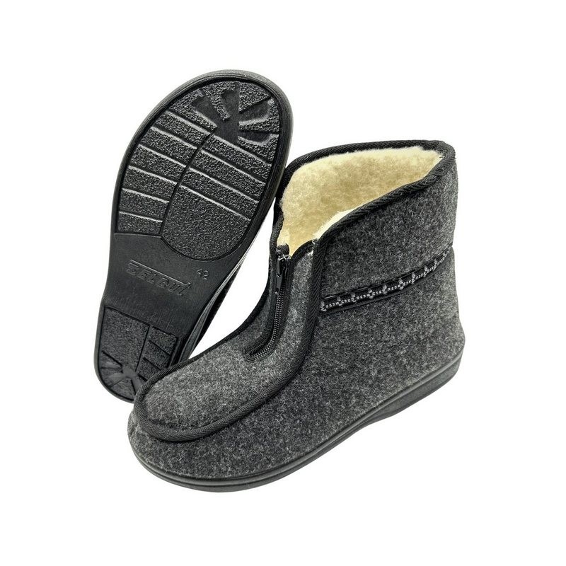 zelbut Damen Herren Winter Hausschuhe Filz Hüttenschuhe Schafwolle Gefüttert Hausschuh Hausstiefel mit Schurwolle
