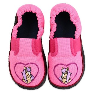 Beck Baumwollslipper Pferdchen Hüttenschuhe (mit rutschfester Laufsohle, Qualität aus Österreich)