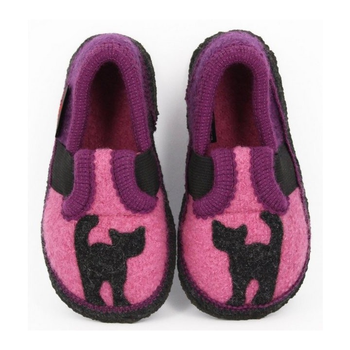 Beck Hüttenschuh Katze Hüttenschuhe (reine Schurwolle für warme Füße) wärmend, feuchtigkeitsregulierend, rutschfeste Sohle