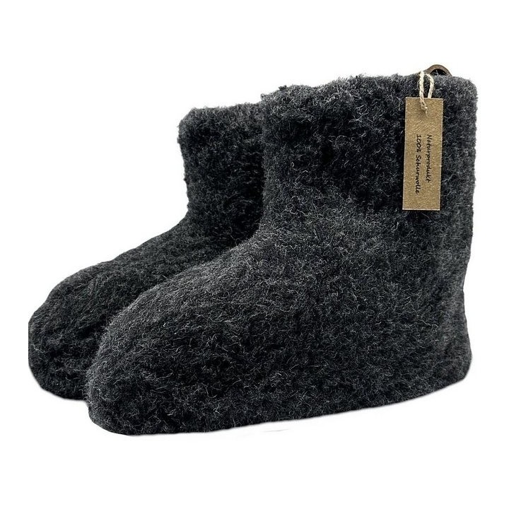 em-ka Hüttenschuhe Schurwolle Lamwolle Winter Warme Wollsocke Hausschuhe Hausschuh Füßwärmer für Damen und Herren Naturproduk