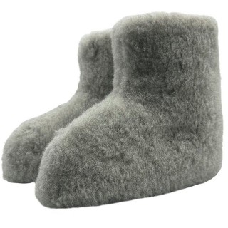 em-ka Hüttenschuhe Schurwolle Lammwolle Winter Warme Wollsocke Hausschuhe Hausschuh Füßwärmer für Damen und Herren Naturprodu