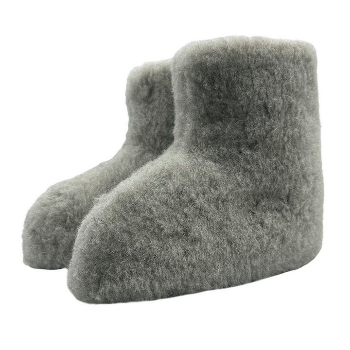 em-ka Hüttenschuhe Schurwolle Lammwolle Winter Warme Wollsocke Hausschuhe Hausschuh Füßwärmer für Damen und Herren Naturprodu