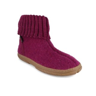 Haflinger Mädchen Hüttenschuhe Toni, maulbeere, Winter Hausschuh feuchtigkeitsresisdent