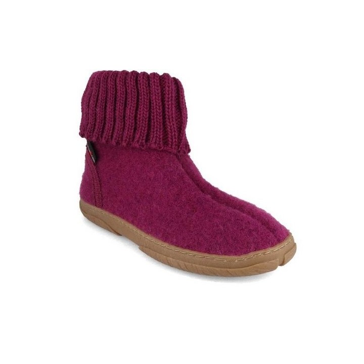 Haflinger Mädchen Hüttenschuhe Toni, maulbeere, Winter Hausschuh feuchtigkeitsresisdent