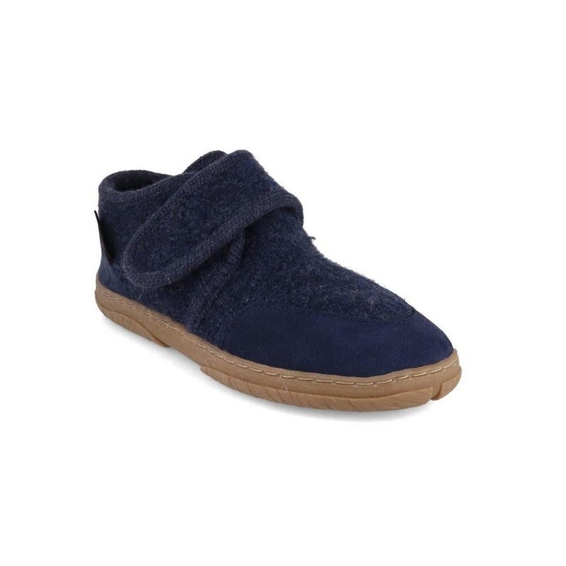 Haflinger Kinder Klett Hausschuhe Fritzi, jeans, Slipper, Jungen, Winter Hausschuh temperaturregulierend