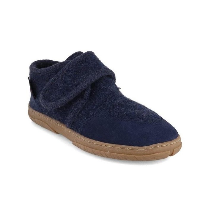 Haflinger Kinder Klett Hausschuhe Fritzi, jeans, Slipper, Jungen, Winter Hausschuh temperaturregulierend