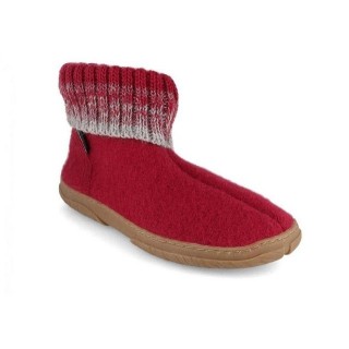 Haflinger Yuki Mädchen Hüttenschuhe, burgund, Winter Hausschuh feuchtigkeitsbeständig