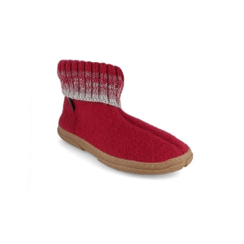Haflinger Yuki Mädchen Hüttenschuhe, burgund, Winter Hausschuh feuchtigkeitsbeständig