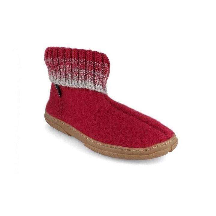 Haflinger Yuki Mädchen Hüttenschuhe, burgund, Winter Hausschuh feuchtigkeitsbeständig