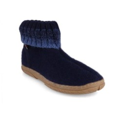 Haflinger Kinder Hüttenschuhe Yuki, mittelblau, jungen, winter Hausschuh wärmeisolierend