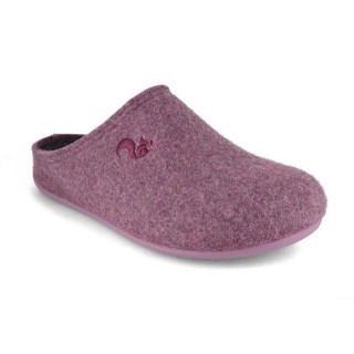 thies Damen Filzpantoffeln für Einlagen, lila, vegan, pantoffel, filz Hausschuh vegan