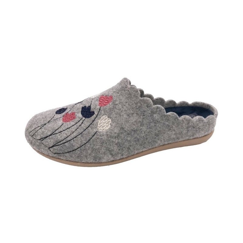 PADERO Damen Pantoffel Filz Hausschuh
