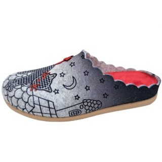 PADERO Damen Pantoffel Filz Hausschuh