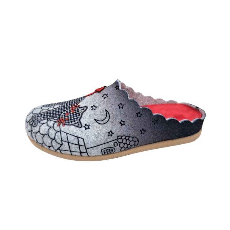 PADERO Damen Pantoffel Filz Hausschuh