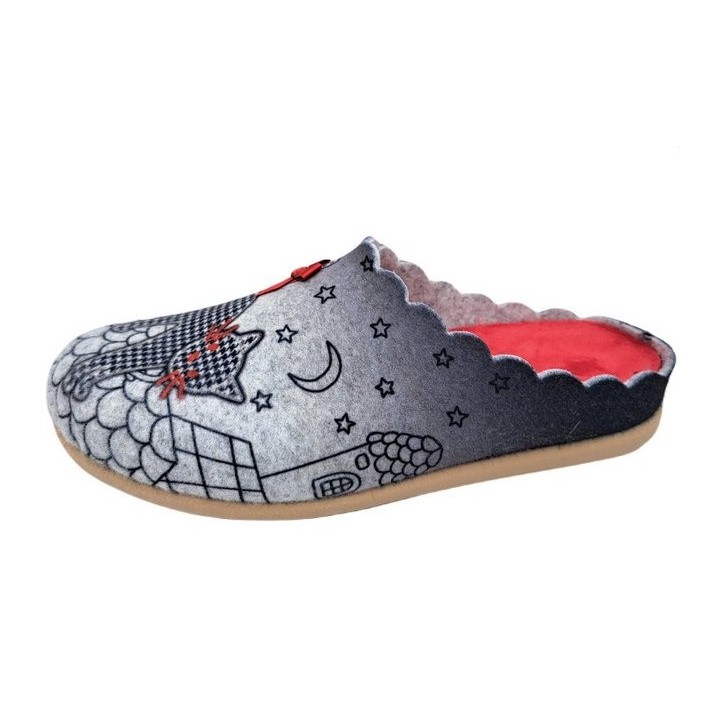 PADERO Damen Pantoffel Filz Hausschuh