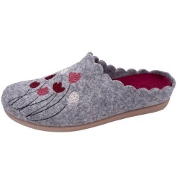 PADERO Damen Pantoffel Filz Hausschuh