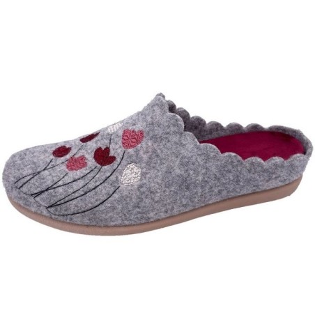 PADERO Damen Pantoffel Filz Hausschuh