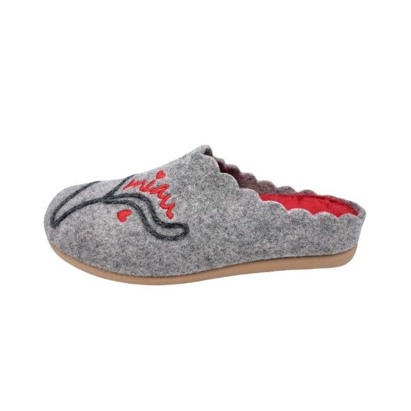 PADERO Damen Pantoffel Filz Hausschuh