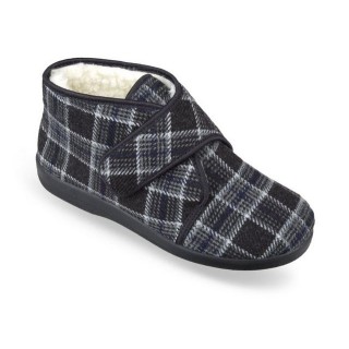 PADERO Klettschuhe gefüttert Hausschuh weit geschnitten