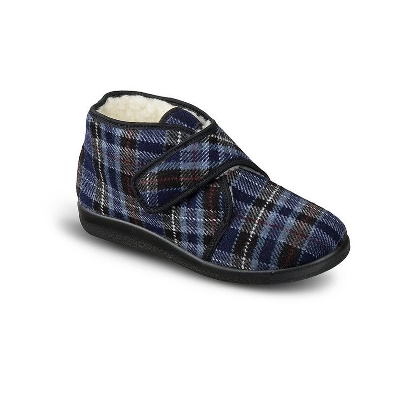 PADERO Klettschuhe gefüttert Hausschuh weit geschnitten
