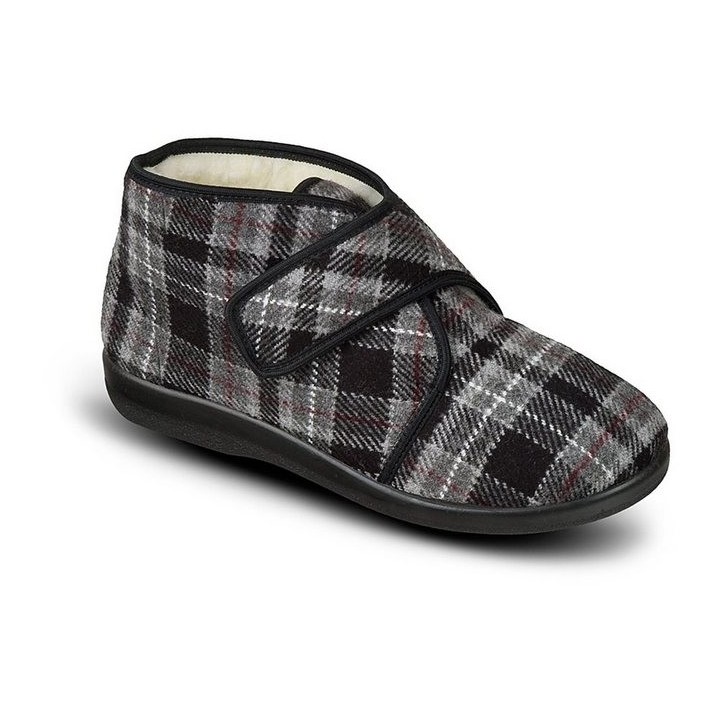 PADERO Klettschuhe gefüttert Hausschuh weit geschnitten