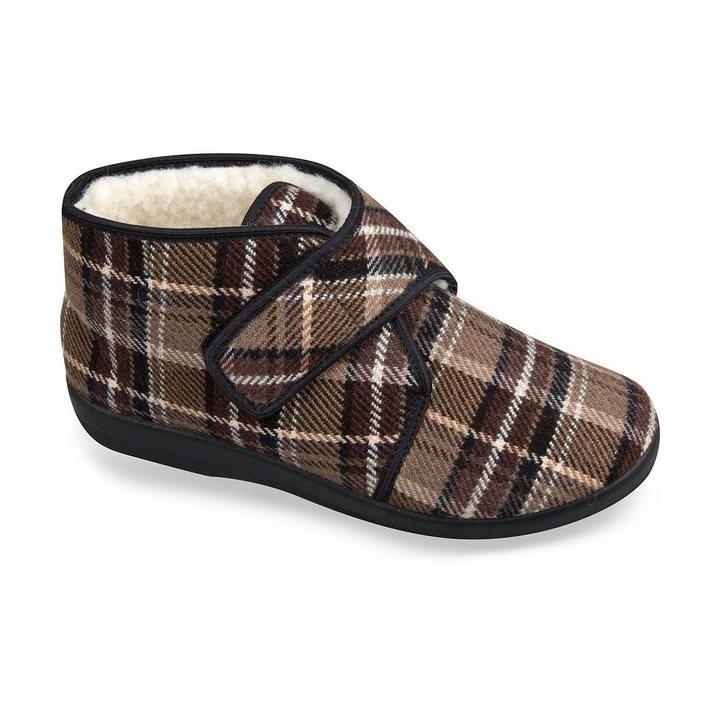 PADERO Klettschuhe gefüttert Hausschuh weit geschnitten