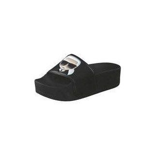 Karl Lagerfeld Bade Pantolette Damen schwarz|schwarz